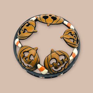 Yankee Candle Illuma Lid Halloween Pumpkin & Candy Corn Metal Candle Topper